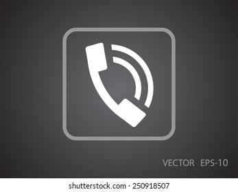 Flat icon of a phone
