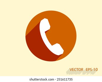 Flat icon of a phone