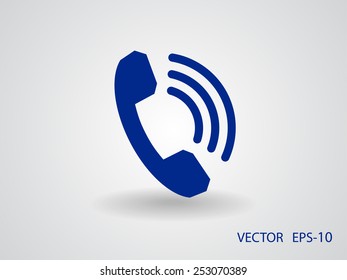 Icono plano de un teléfono