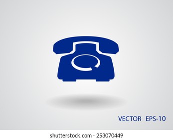 Flat icon of a phone