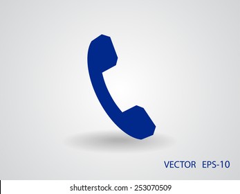 Flat icon of a phone