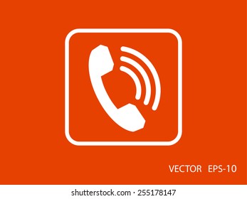 Flat icon of a phone