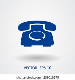 Flat icon of a phone