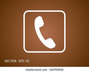 Flat icon of a phone