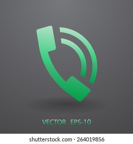Flat icon of a phone