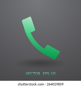 Flat icon of a phone
