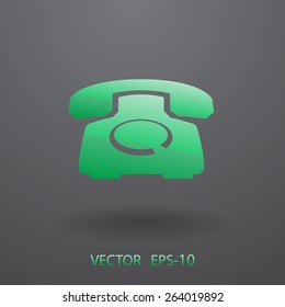 Flat icon of a phone