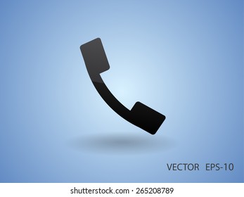 Icono plano de un teléfono