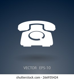 Flat icon of a phone