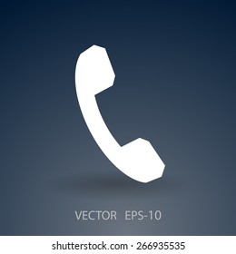 Flat icon of a phone