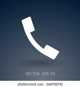 Flat icon of a phone