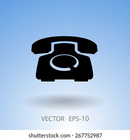 Flat icon of a phone