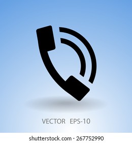 Icono plano de un teléfono