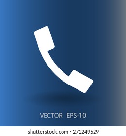 Flat icon of a phone