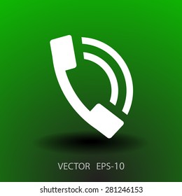 Flat icon of a phone