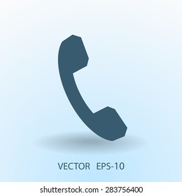 Flat icon of a phone