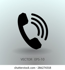 Flachbildsymbol eines Telefons