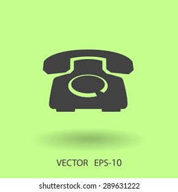 Flat icon of a phone