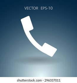 Flat icon of a phone