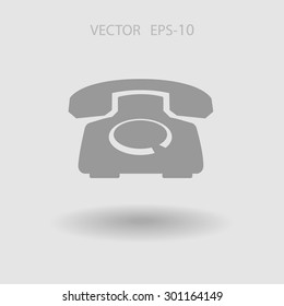 Flat icon of a phone
