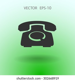 Icono plano de un teléfono