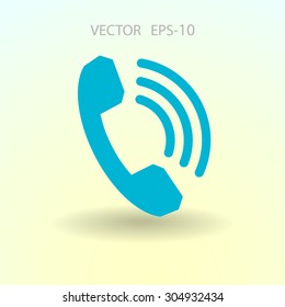 Icono plano de un teléfono
