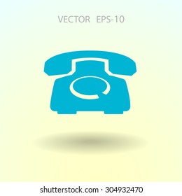 Flat icon of a phone