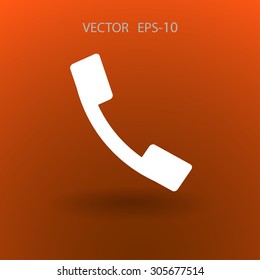 Flat icon of a phone
