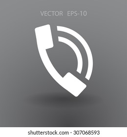 Flat icon of a phone
