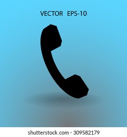 Flat icon of a phone