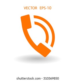 Flat icon of a phone