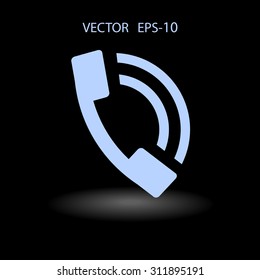 Flachbildsymbol eines Telefons