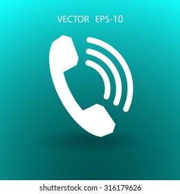 Flat icon of a phone