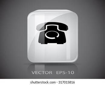 Flat icon of a phone