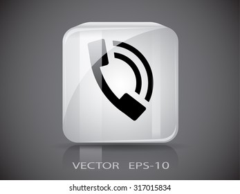 Flat icon of a phone