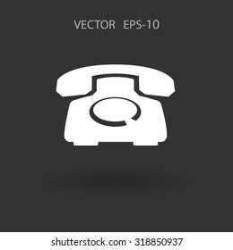 Flat icon of a phone