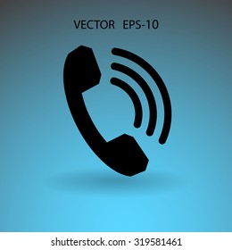 Flat icon of a phone