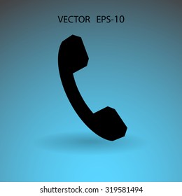 Flat icon of a phone
