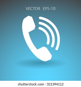 Flat icon of a phone