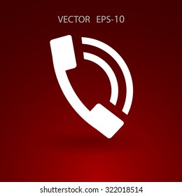 Flat icon of a phone