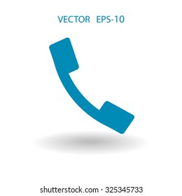Flat icon of a phone