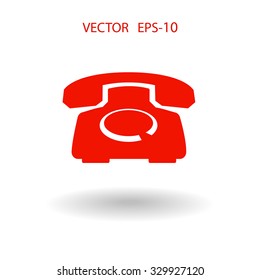 Flat icon of a phone