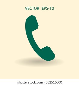 Flat icon of a phone