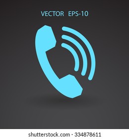 Flat icon of a phone