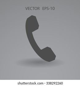 Flat icon of a phone