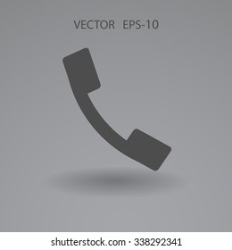 Flat icon of a phone