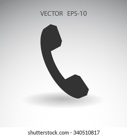Flat icon of a phone
