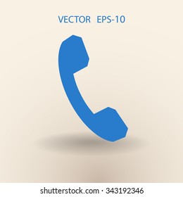 Icono plano de un teléfono