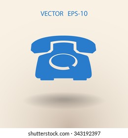 Flachbildsymbol eines Telefons