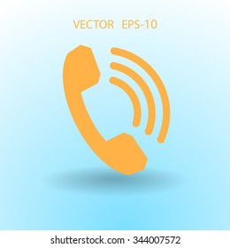 Flat icon of a phone